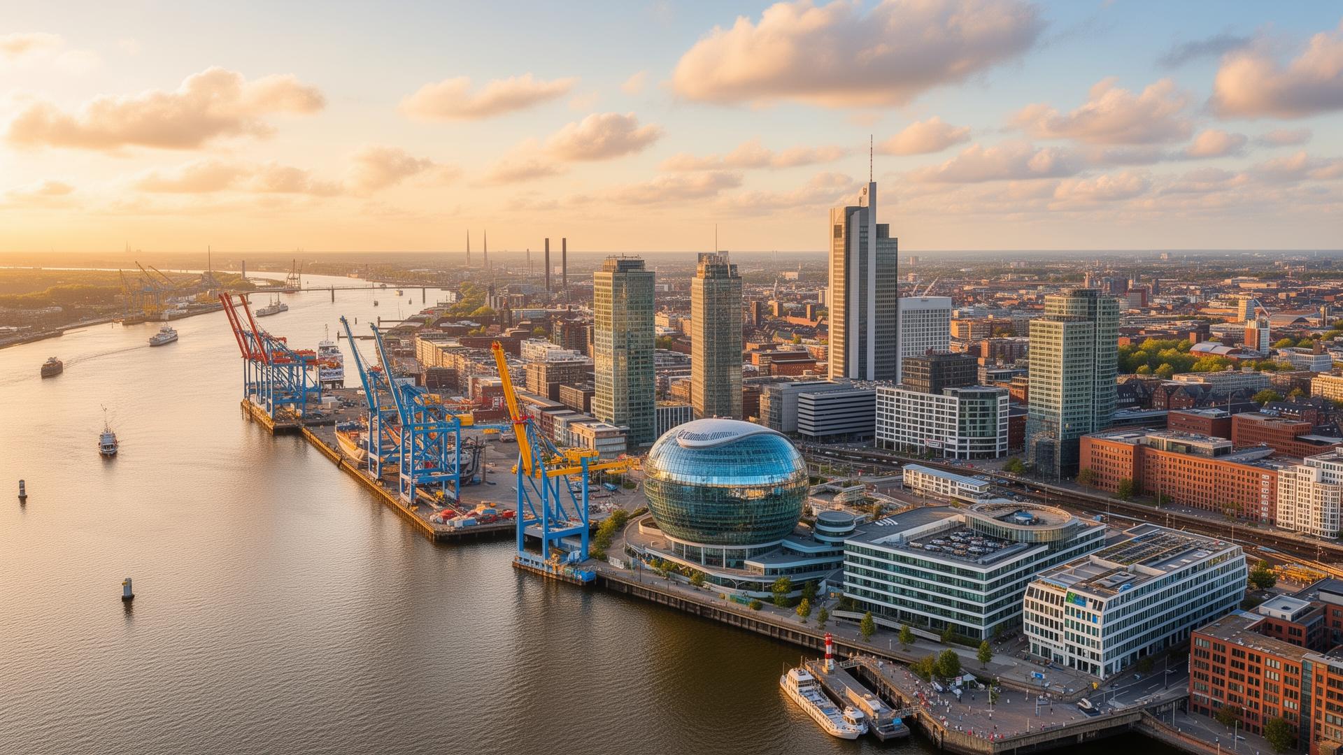 Bremerhaven Havenwelten mit Klimahaus, Hafen und Weserpromenade